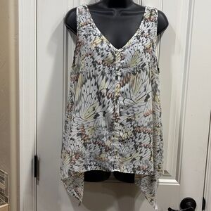 DKNY jeans butterfly tank top blouse SIZE LARGE